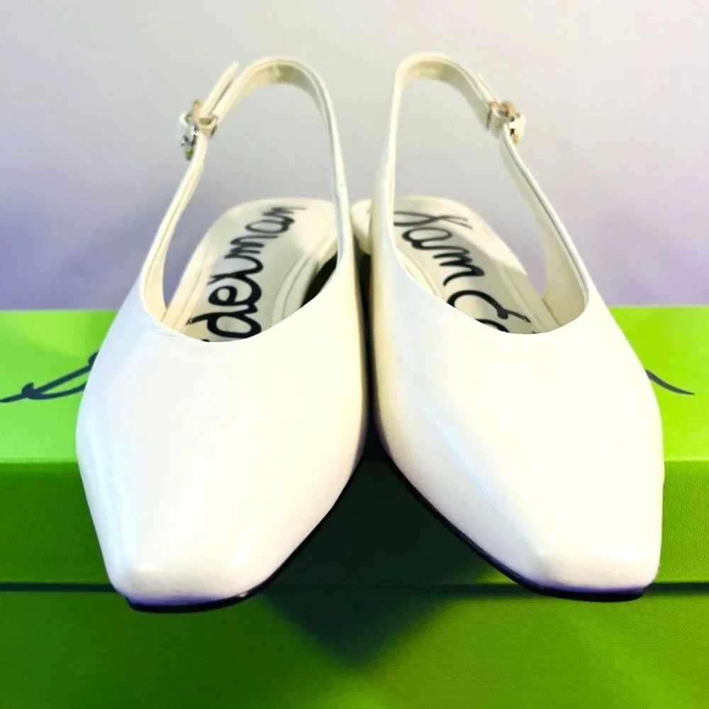 Sam Edelman Ronnie Ivory Leather Slingback Low Pumps SZ 5.5 NEW